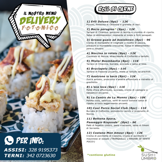 sushi umbro menu